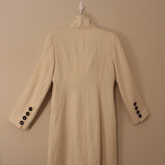 Elegant double-breasted white pea coat - Picture 3 of 3